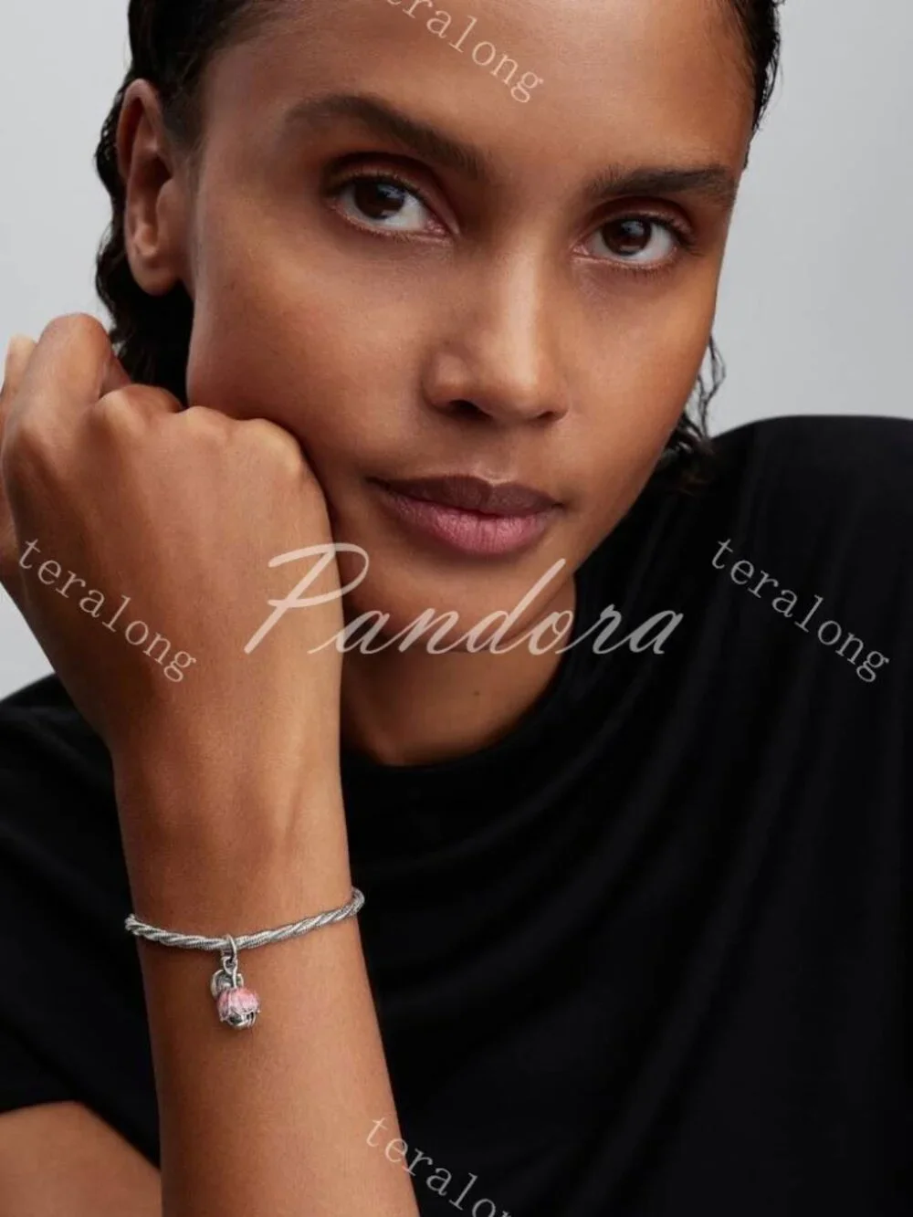 Pandora Two-Tone Blooming Flower Dangle Charm